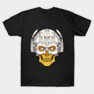 Skull headphones cyberpunk futuristic. T-Shirt